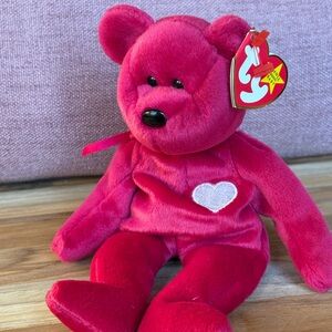 Ty Beanie Baby Valentina Bear Pink Valentine Heart 1998 With Tag defect